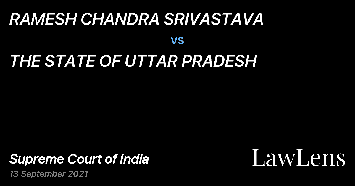 Preview image for RAMESH CHANDRA SRIVASTAVA vs. THE STATE OF UTTAR PRADESH