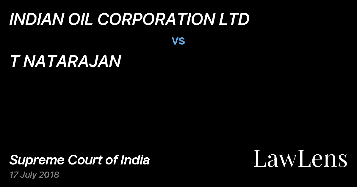 Preview image for INDIAN OIL CORPORATION LTD vs. T NATARAJAN