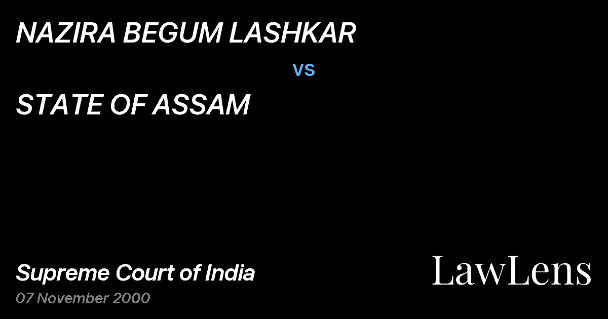 Preview image for NAZIRA BEGUM LASHKAR vs. STATE OF ASSAM