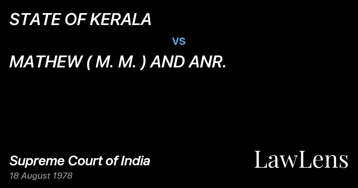 Preview image for STATE OF KERALA vs. MATHEW ( M. M. ) AND ANR.