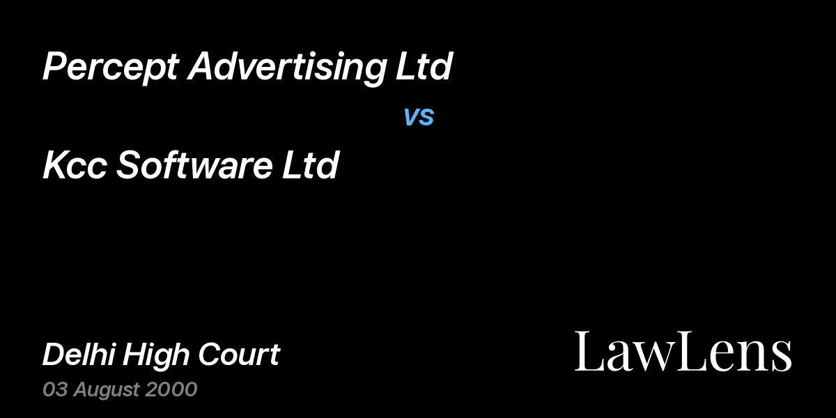 Preview image for Percept Advertising Ltd vs. Kcc Software Ltd