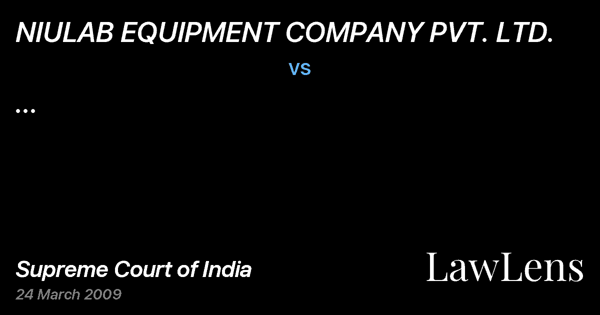 Preview image for NIULAB EQUIPMENT COMPANY PVT. LTD.  vs.  --------------------------------------------