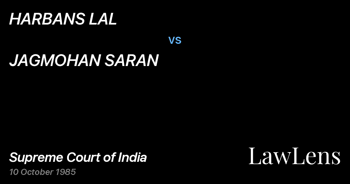 Preview image for HARBANS LAL vs. JAGMOHAN SARAN