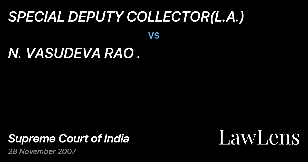 Preview image for SPECIAL DEPUTY COLLECTOR(L.A.) vs. N. VASUDEVA RAO .