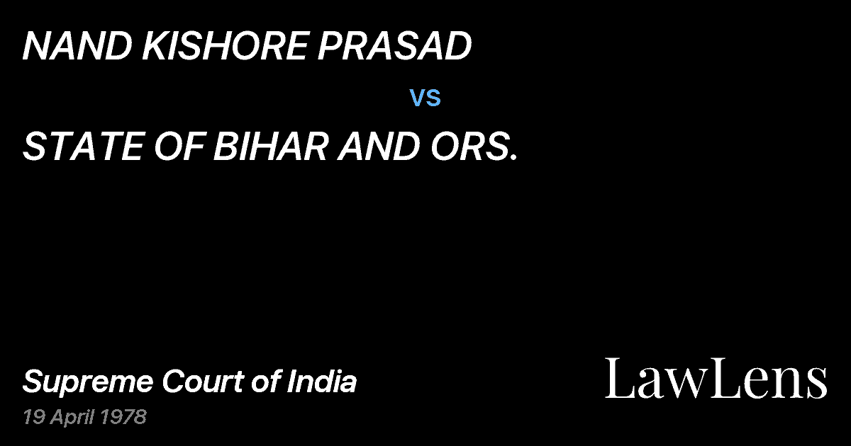 Preview image for NAND KISHORE PRASAD vs. STATE OF BIHAR AND ORS.