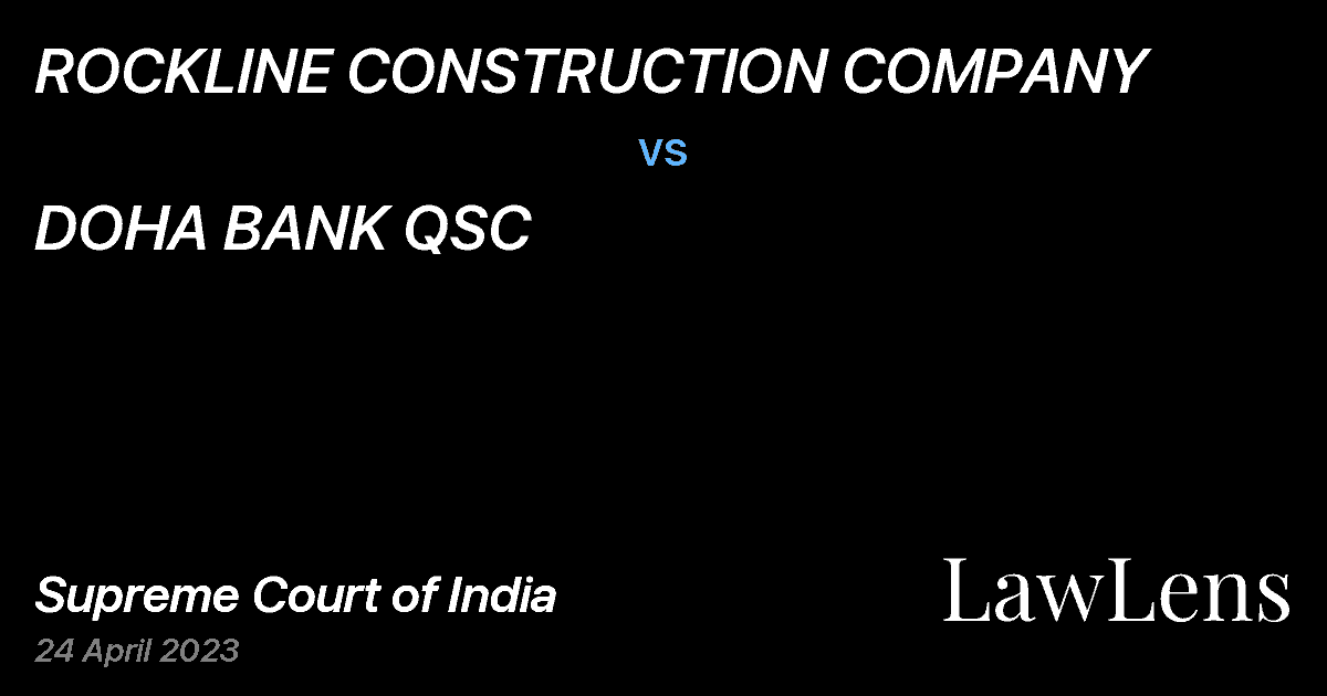 Preview image for ROCKLINE CONSTRUCTION COMPANY vs. DOHA BANK QSC