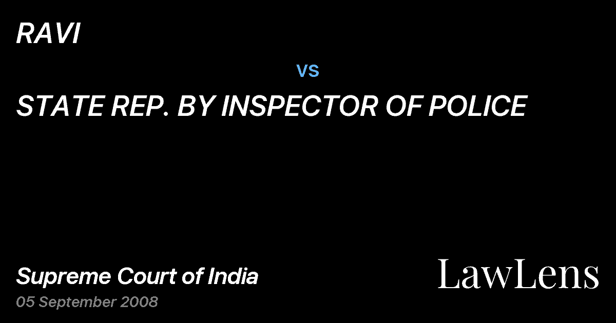 Preview image for RAVI vs. STATE REP. BY INSPECTOR OF POLICE
