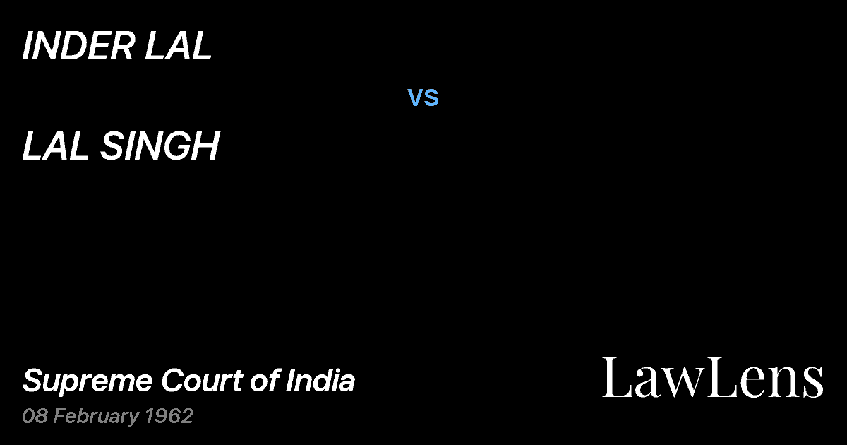 Preview image for INDER LAL vs. LAL SINGH