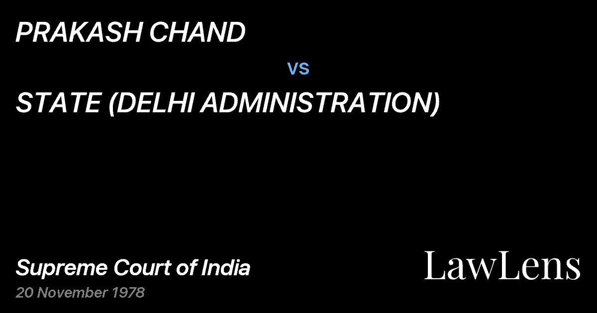 Preview image for PRAKASH CHAND vs. STATE (DELHI ADMINISTRATION)
