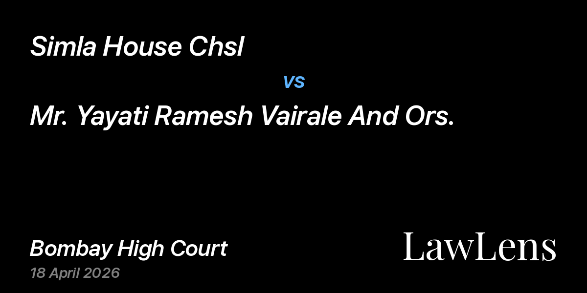 Preview image for Simla House Chsl vs. Mr. Yayati Ramesh Vairale And Ors.