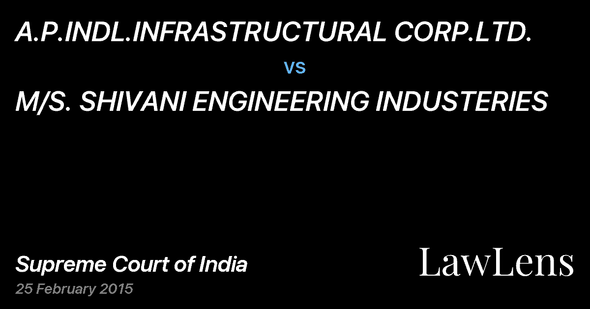 Preview image for A.P.INDL.INFRASTRUCTURAL CORP.LTD. vs. M/S. SHIVANI ENGINEERING INDUSTERIES