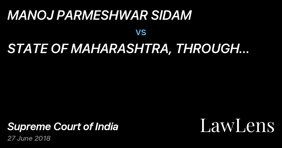 Preview image for MANOJ PARMESHWAR SIDAM  vs.  STATE OF MAHARASHTRA, THROUGH DISTRICT ELECTION OFFICER AND DISTRICT COLLECTOR, GADCHIROLI AND OTHER