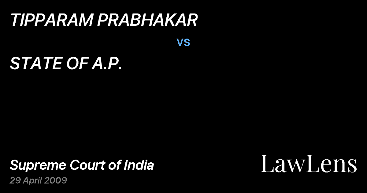 Preview image for TIPPARAM PRABHAKAR vs. STATE OF A.P.