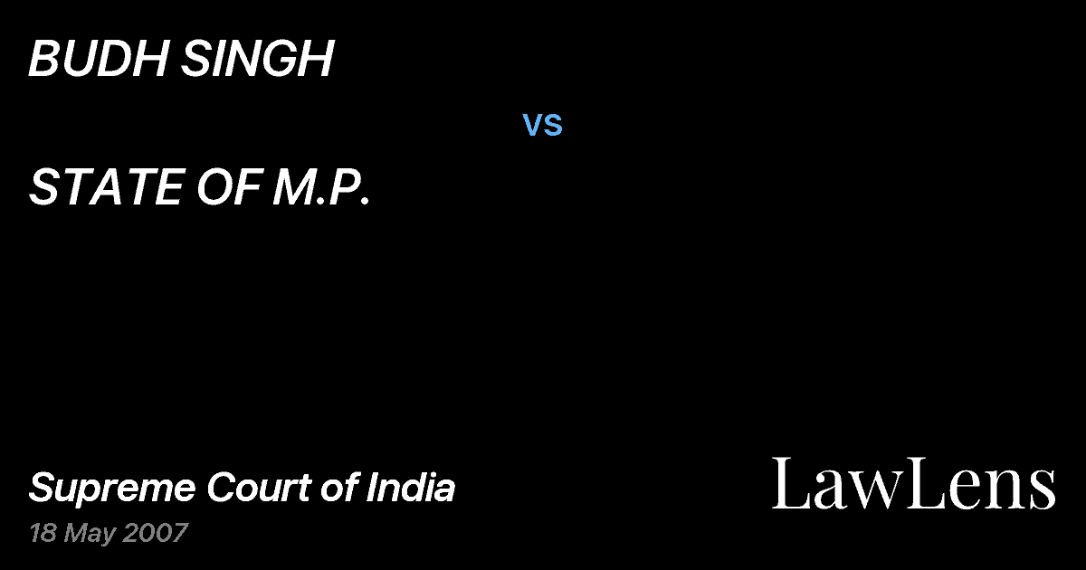 Preview image for BUDH SINGH vs. STATE OF M.P.