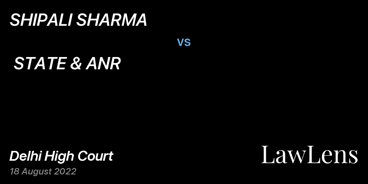 Preview image for SHIPALI SHARMA  vs.  STATE & ANR