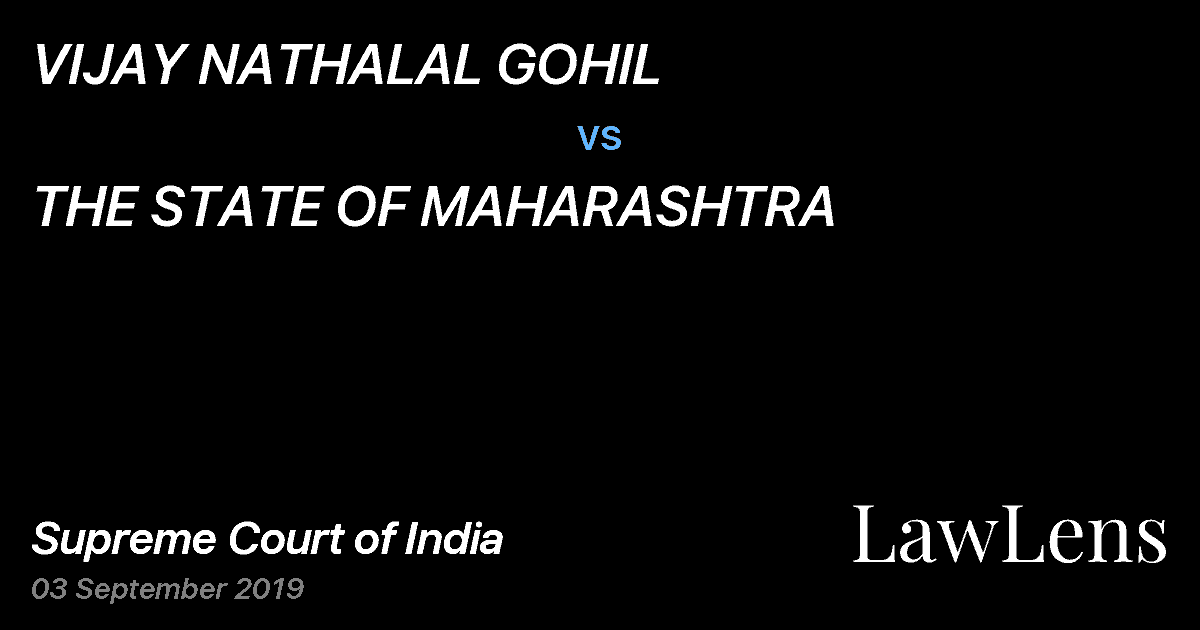 Preview image for VIJAY NATHALAL GOHIL vs. THE STATE OF MAHARASHTRA