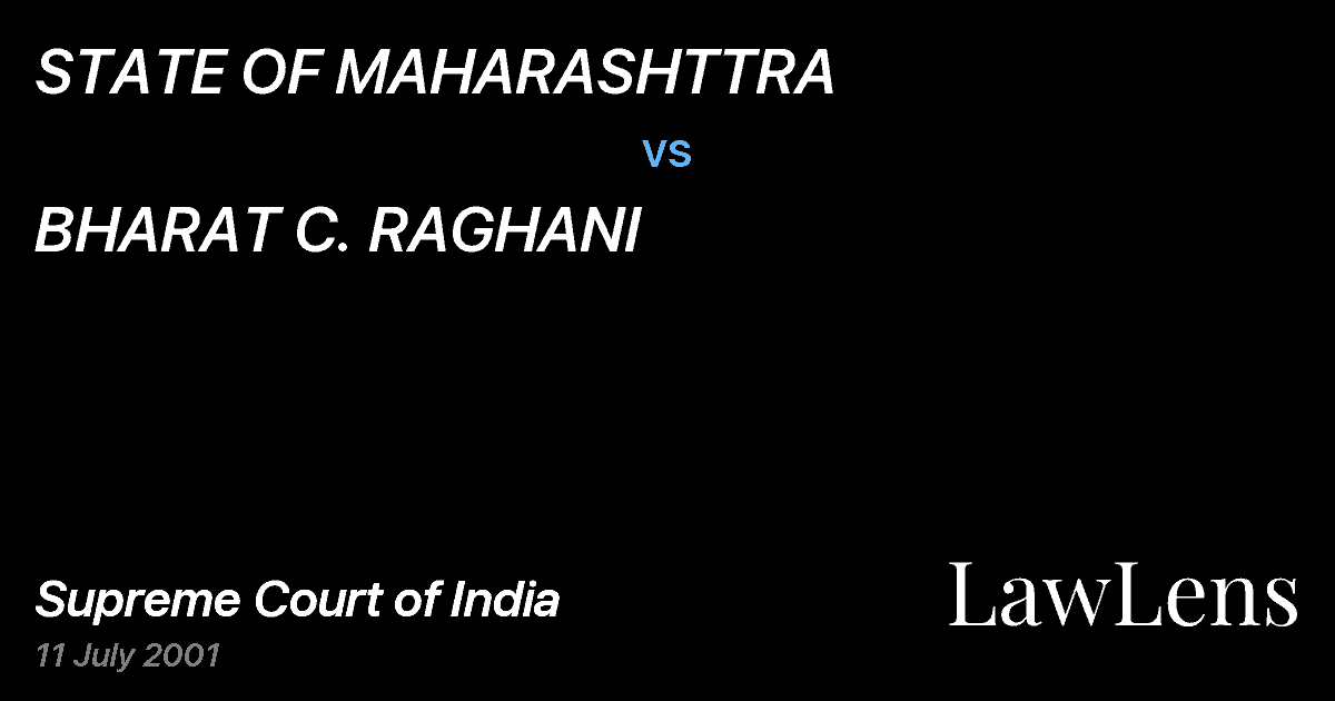 Preview image for STATE OF MAHARASHTTRA vs. BHARAT C. RAGHANI