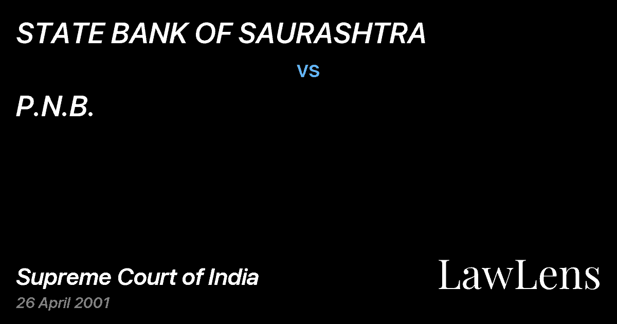 Preview image for STATE BANK OF SAURASHTRA vs. P.N.B.