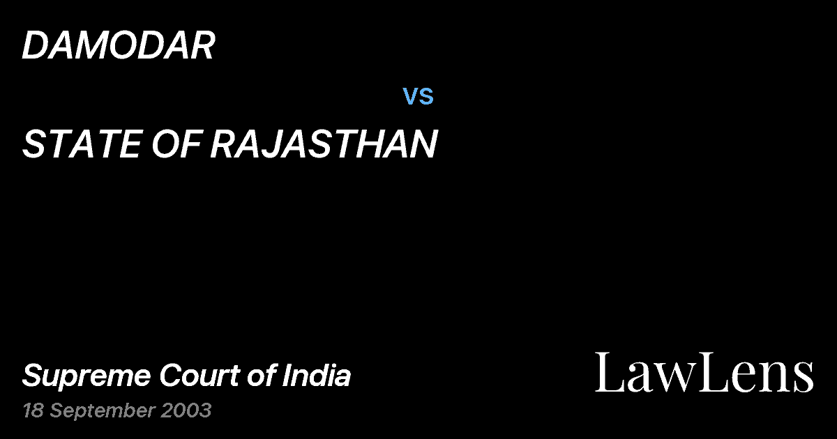 Preview image for DAMODAR vs. STATE OF RAJASTHAN
