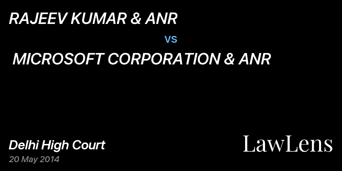 Preview image for RAJEEV KUMAR & ANR  vs.  MICROSOFT CORPORATION & ANR