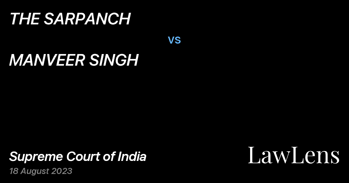 Preview image for THE SARPANCH vs. MANVEER SINGH