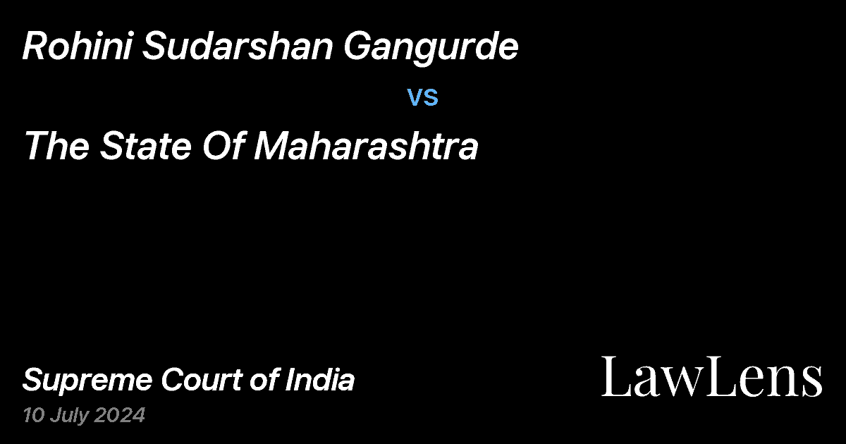 Preview image for ROHINI SUDARSHAN GANGURDE vs. THE STATE OF MAHARASHTRA