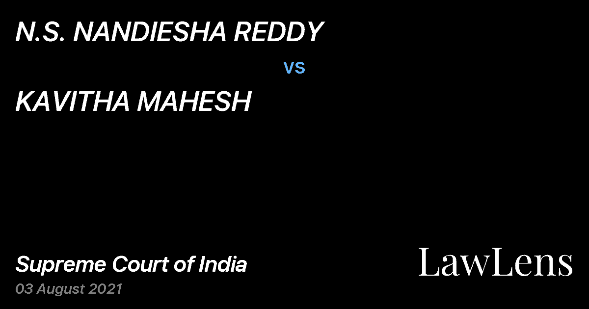 Preview image for N.S. NANDIESHA REDDY vs. KAVITHA MAHESH