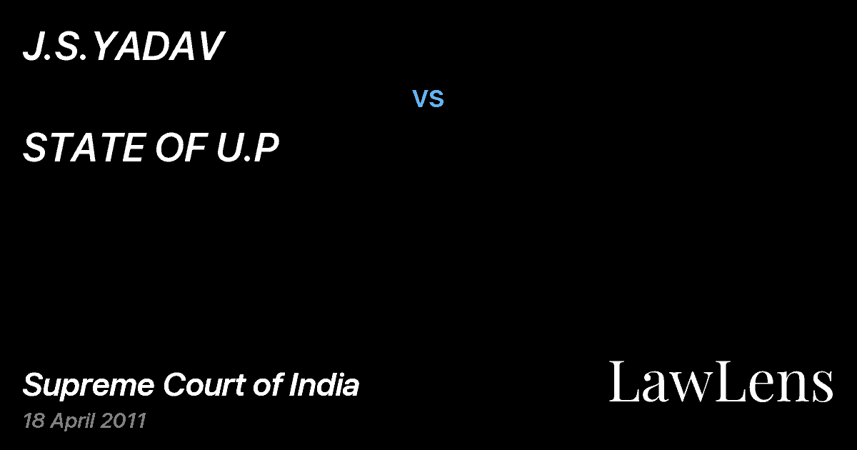 Preview image for J.S.YADAV vs. STATE OF U.P