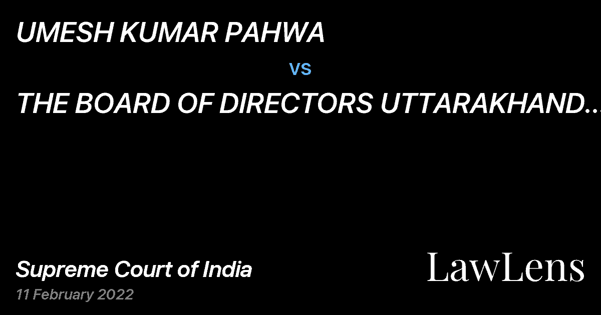 Preview image for UMESH KUMAR PAHWA vs. THE BOARD OF DIRECTORS UTTARAKHAND GRAMIN BANK