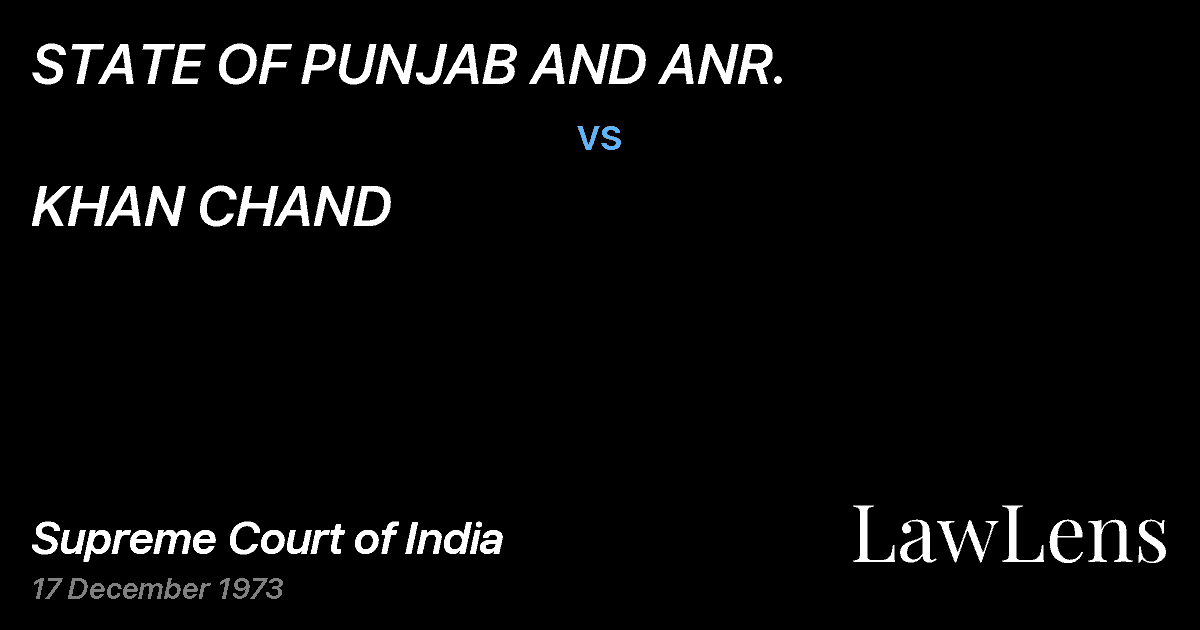 Preview image for STATE OF PUNJAB AND ANR. vs. KHAN CHAND