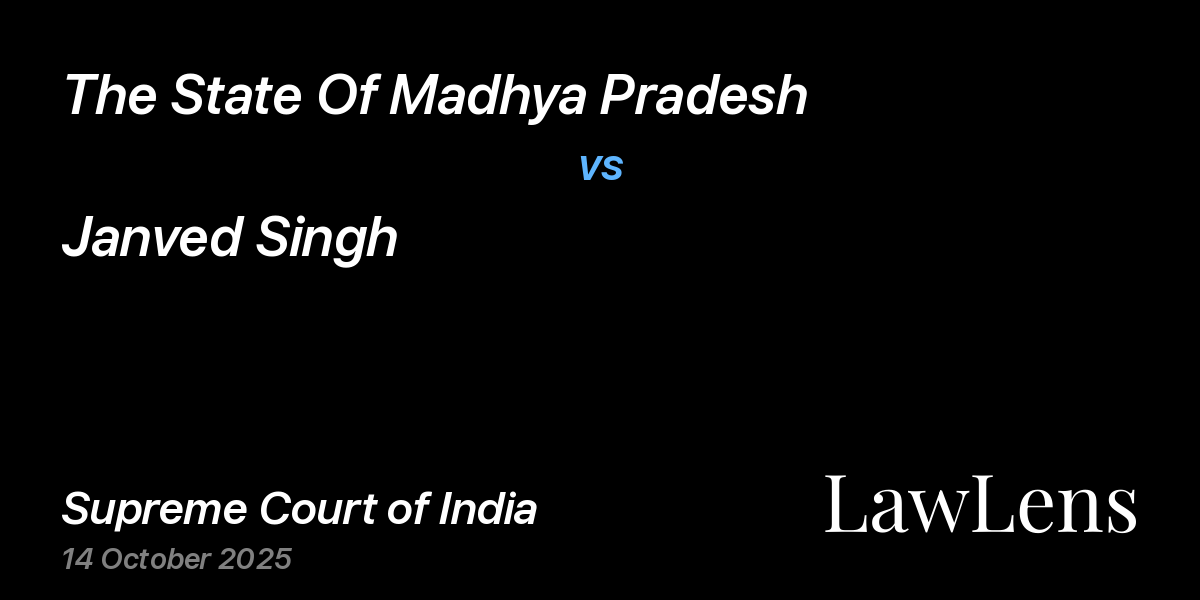 Preview image for The State Of Madhya Pradesh vs. Janved Singh