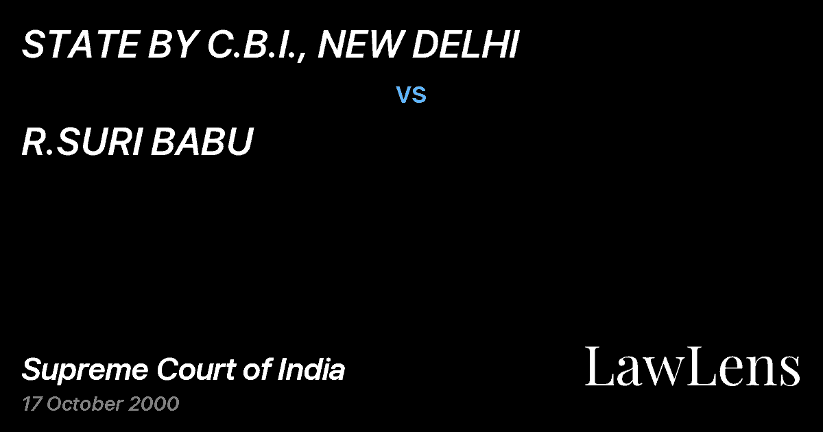 Preview image for STATE BY C.B.I., NEW DELHI vs. R.SURI BABU
