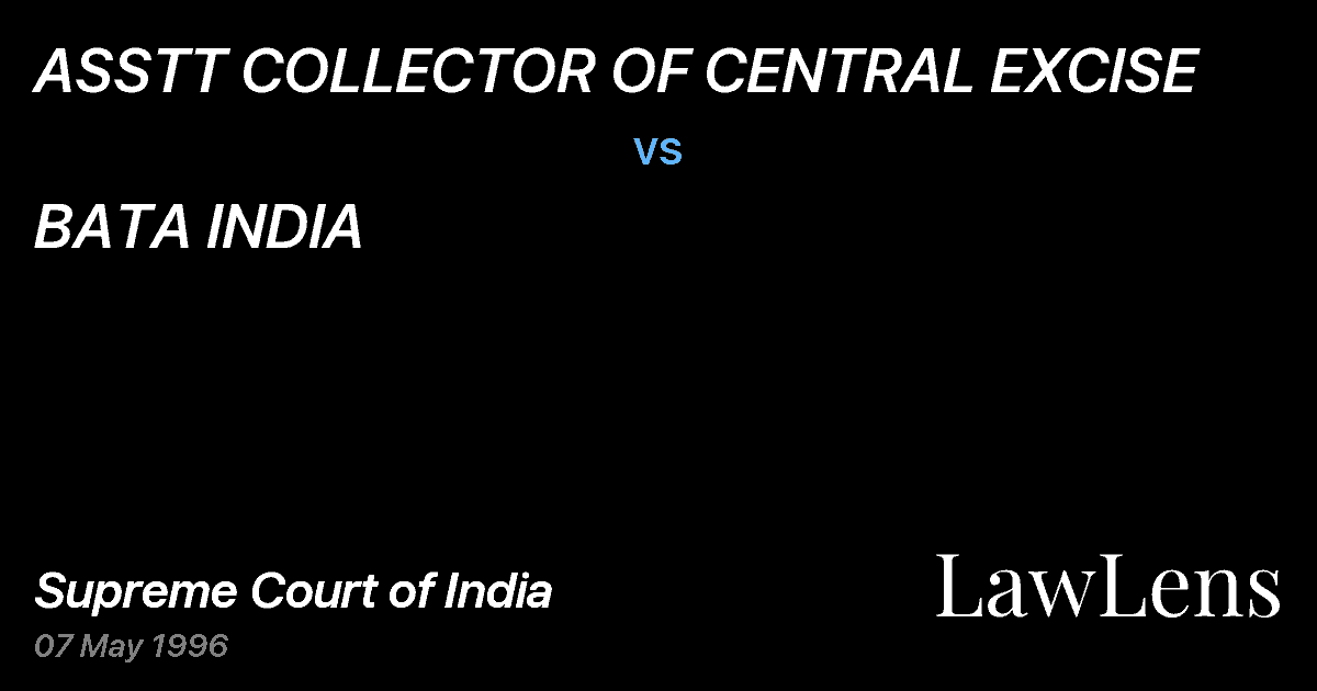 Preview image for ASSTT COLLECTOR OF CENTRAL EXCISE vs. BATA INDIA