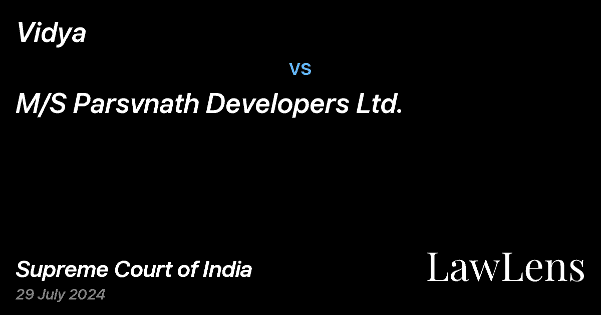 Preview image for Vidya vs. M/S Parsvnath Developers Ltd.