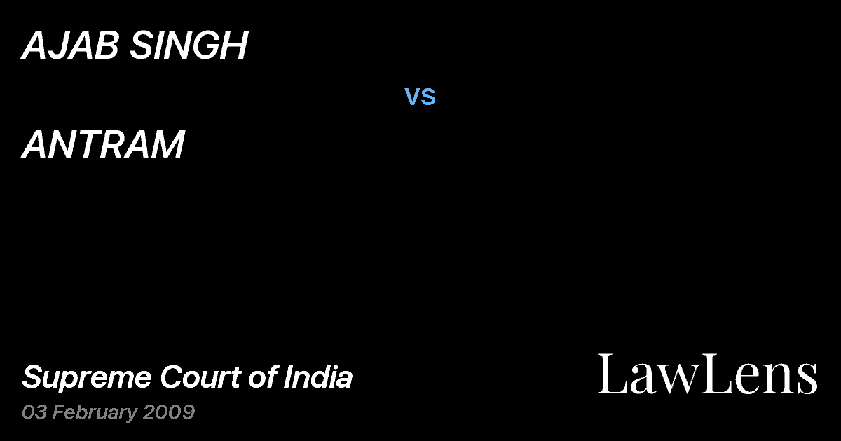 Preview image for AJAB SINGH vs. ANTRAM