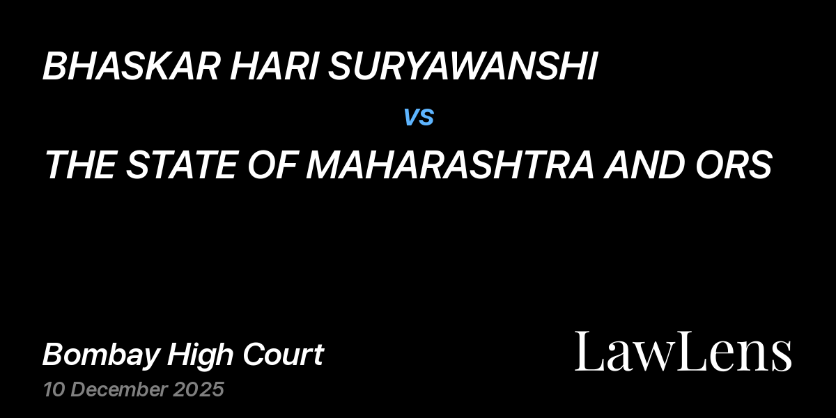 Preview image for BHASKAR HARI SURYAWANSHI vs. THE STATE OF MAHARASHTRA AND ORS