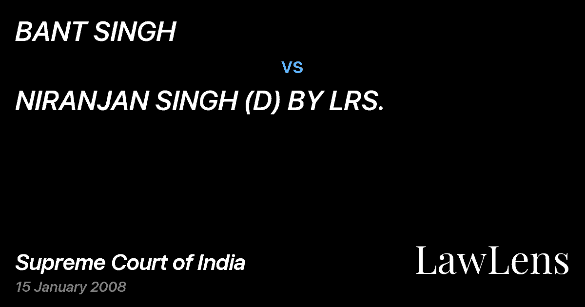 Preview image for BANT SINGH vs. NIRANJAN SINGH (D) BY LRS.