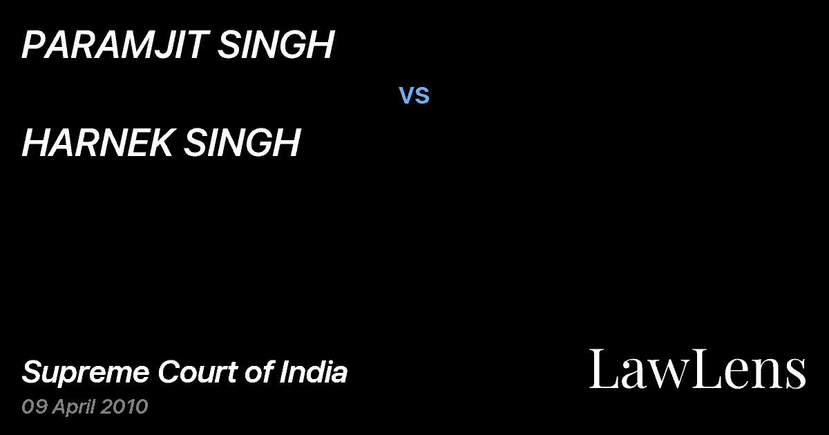 Preview image for PARAMJIT SINGH vs. HARNEK SINGH