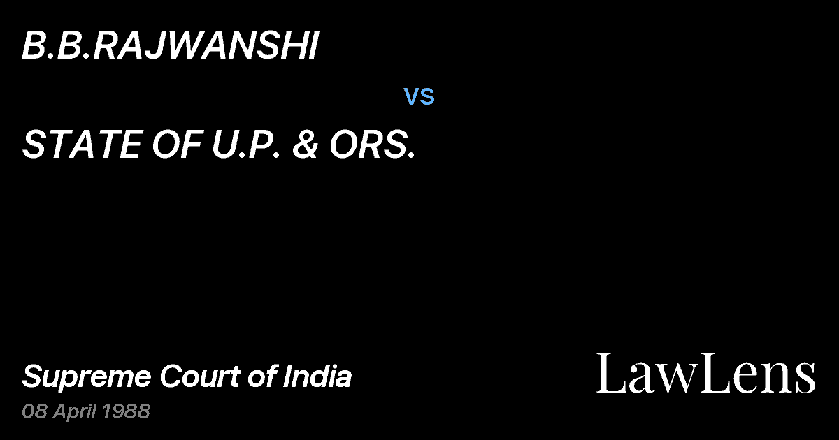 Preview image for B.B.RAJWANSHI vs. STATE OF U.P. & ORS.