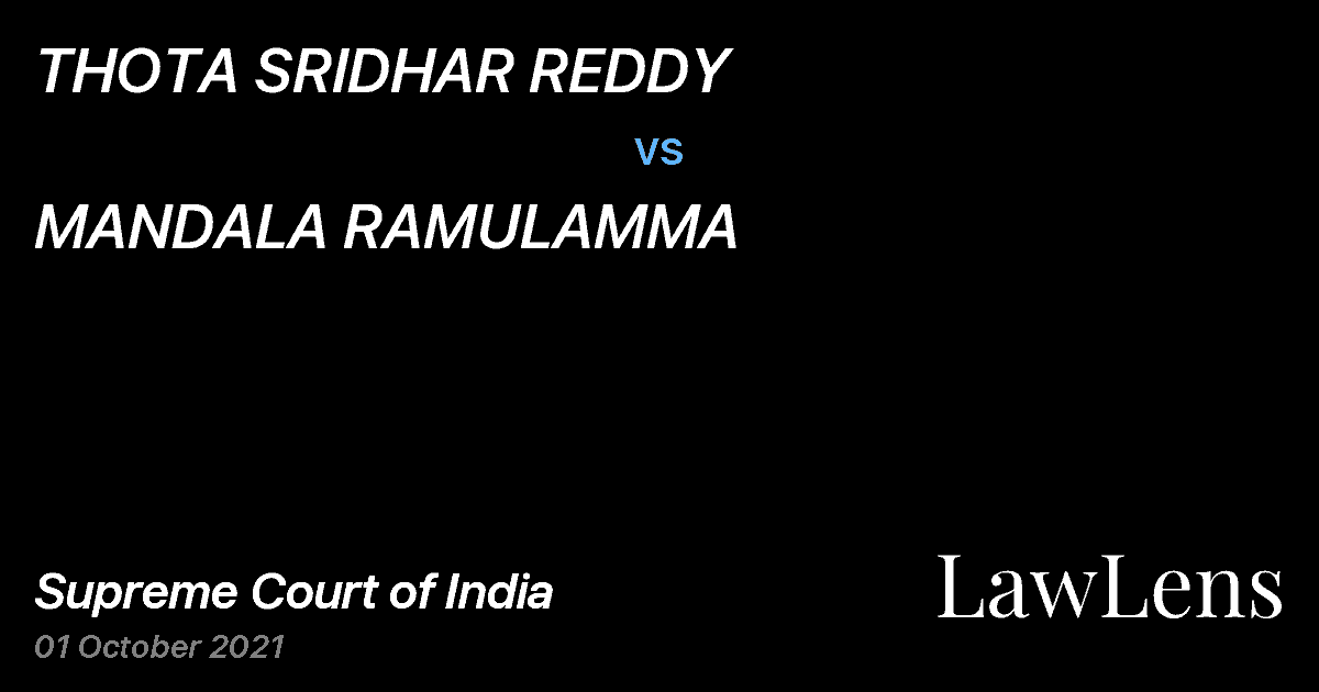 Preview image for THOTA SRIDHAR REDDY vs. MANDALA RAMULAMMA
