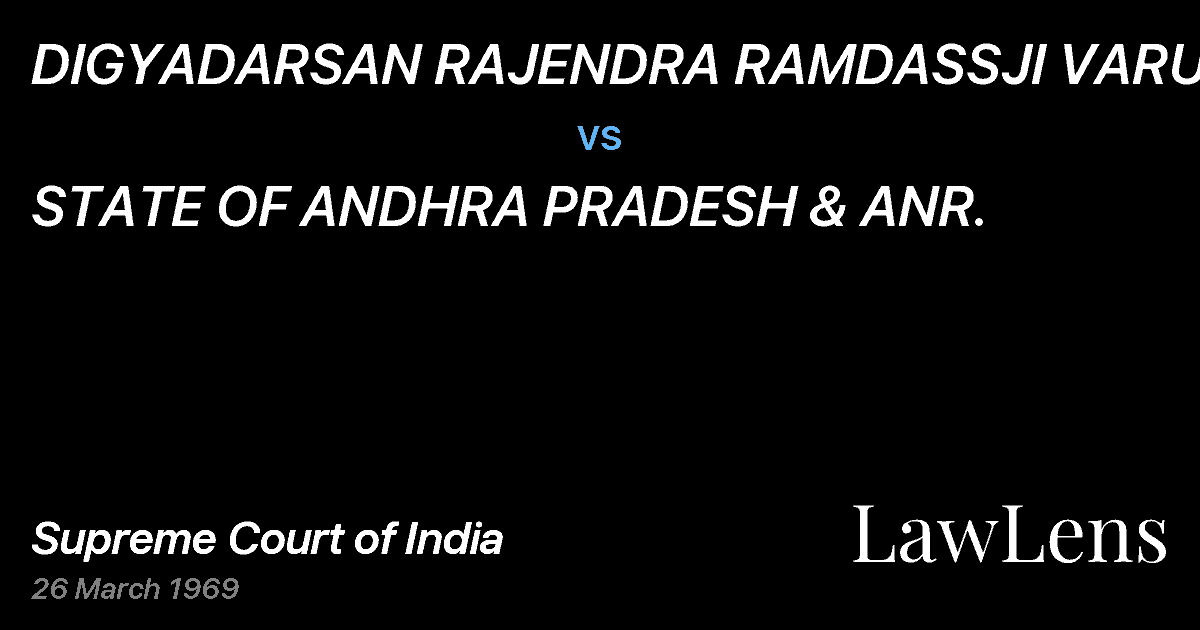 Preview image for DIGYADARSAN RAJENDRA RAMDASSJI VARU vs. STATE OF ANDHRA PRADESH & ANR.