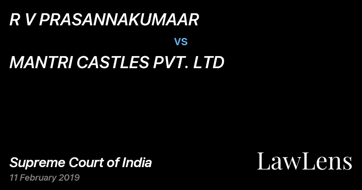 Preview image for R V PRASANNAKUMAAR vs. MANTRI CASTLES PVT. LTD