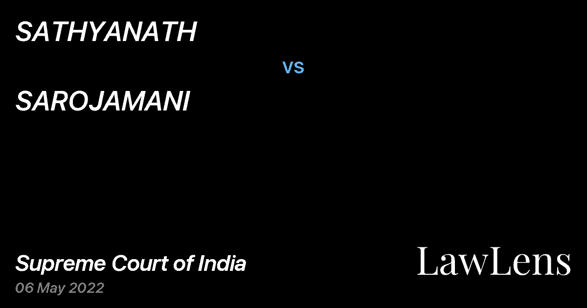 Preview image for SATHYANATH vs. SAROJAMANI