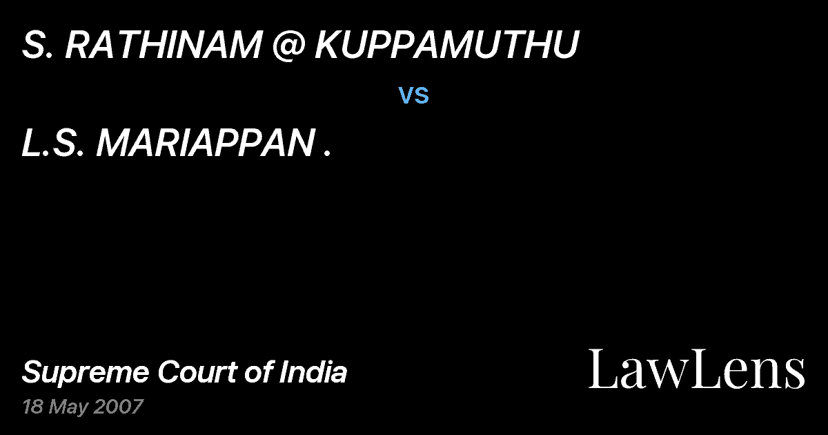 Preview image for S. RATHINAM @ KUPPAMUTHU vs. L.S. MARIAPPAN .