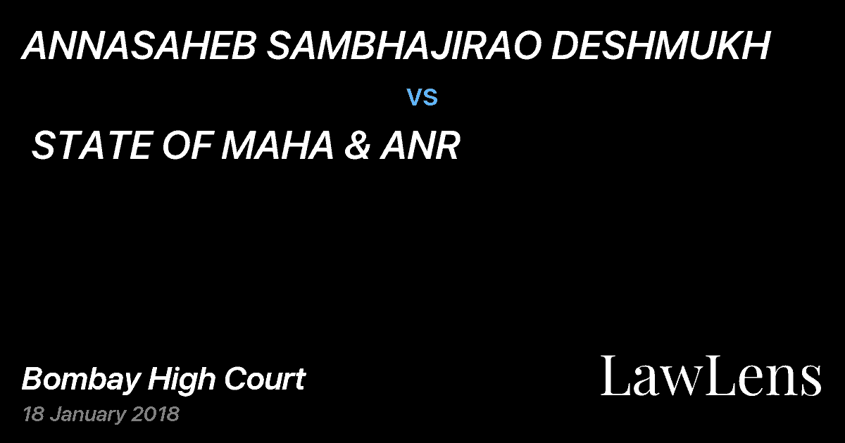 Preview image for ANNASAHEB SAMBHAJIRAO DESHMUKH  vs.  STATE OF MAHA & ANR
