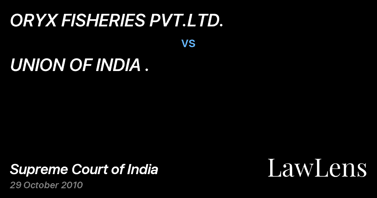 Preview image for ORYX FISHERIES PVT.LTD. vs. UNION OF INDIA .