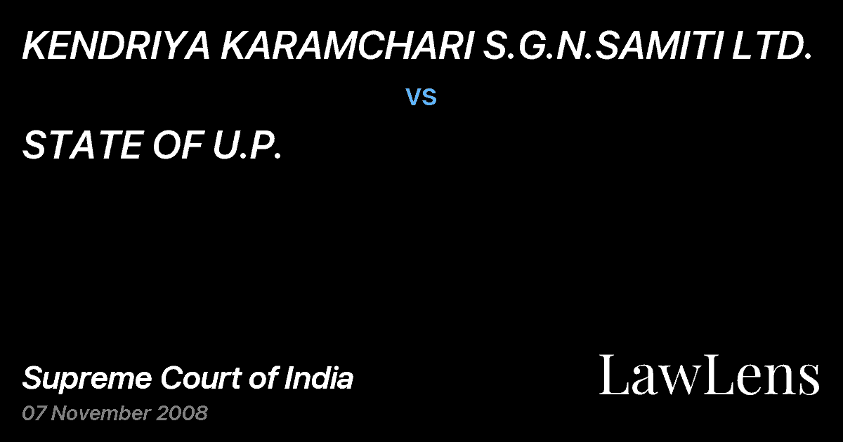 Preview image for KENDRIYA KARAMCHARI S.G.N.SAMITI LTD. vs. STATE OF U.P.