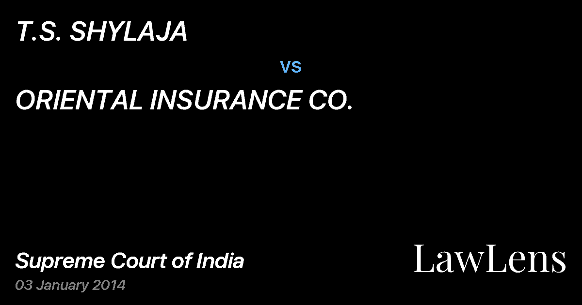Preview image for T.S. SHYLAJA vs. ORIENTAL INSURANCE CO.
