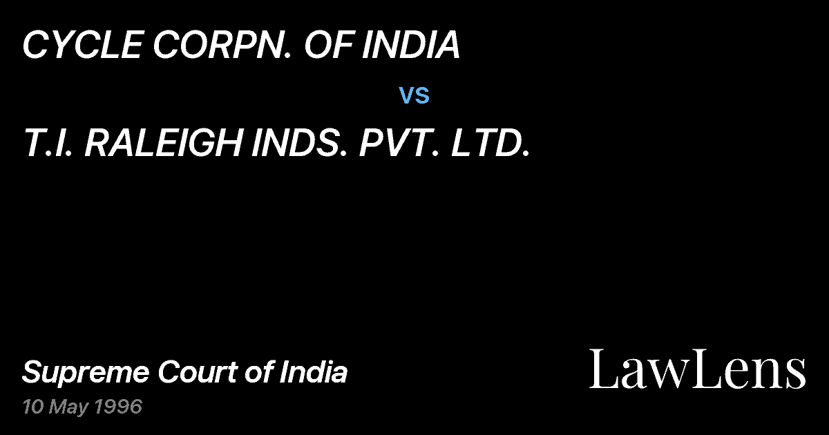 Preview image for CYCLE CORPN. OF INDIA vs. T.I. RALEIGH INDS. PVT. LTD.