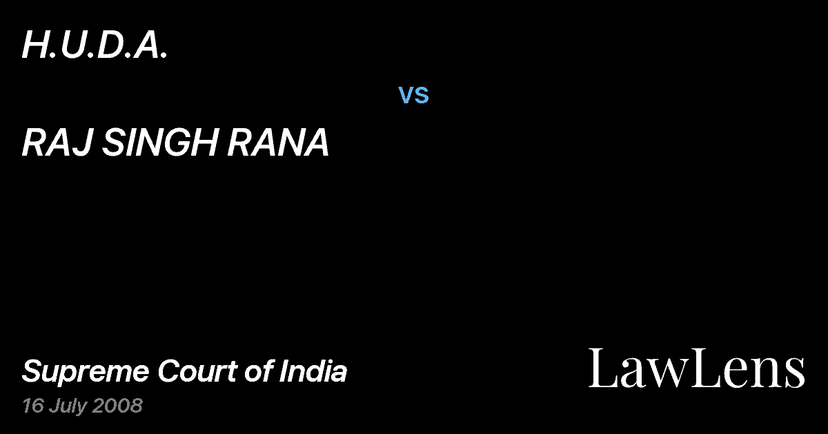 Preview image for H.U.D.A. vs. RAJ SINGH RANA